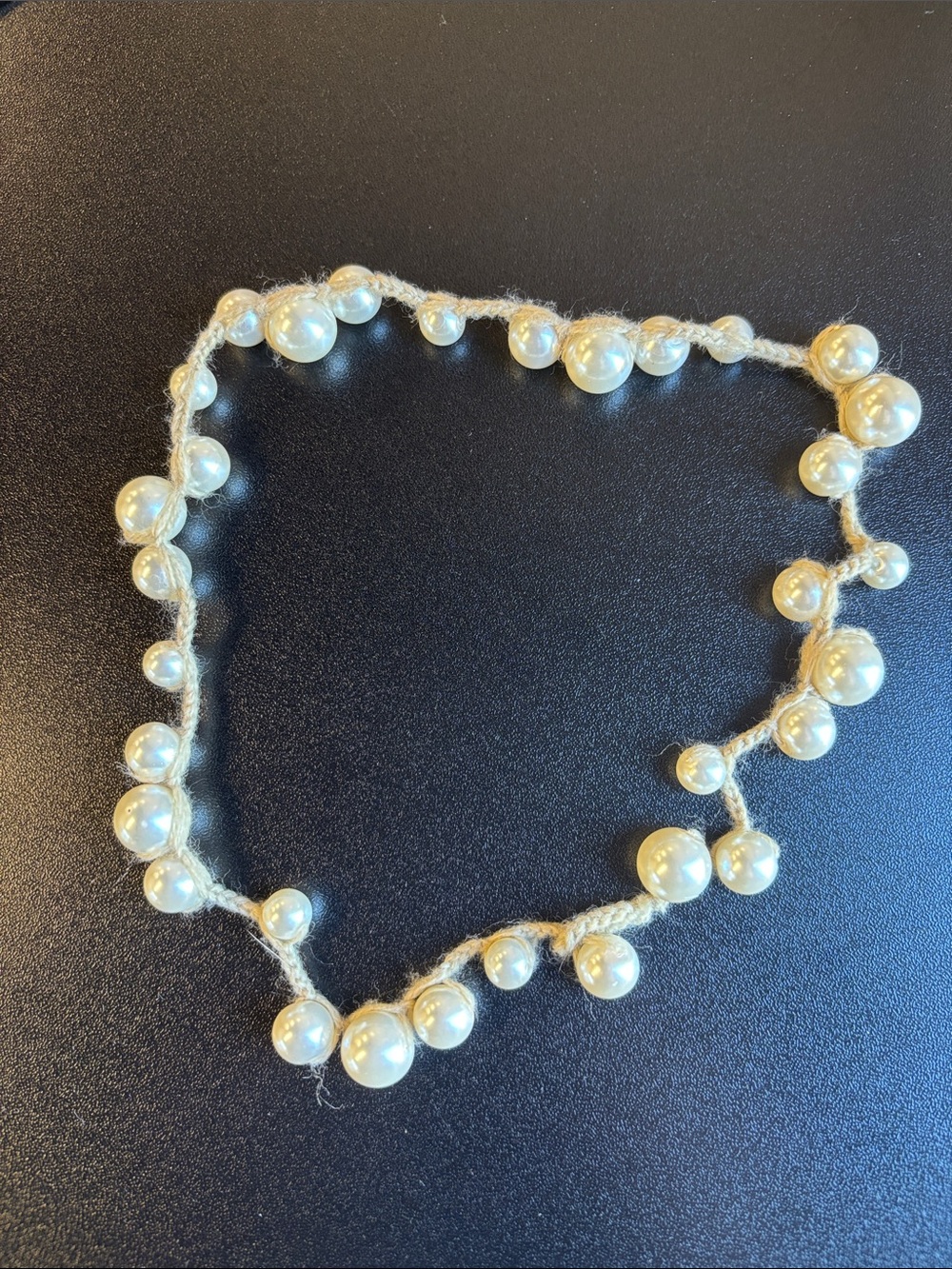 Anthropologie Cream Faux Pearl Twine Necklace